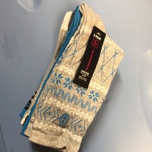 Gray and Blue Patterned Hosiery Socks